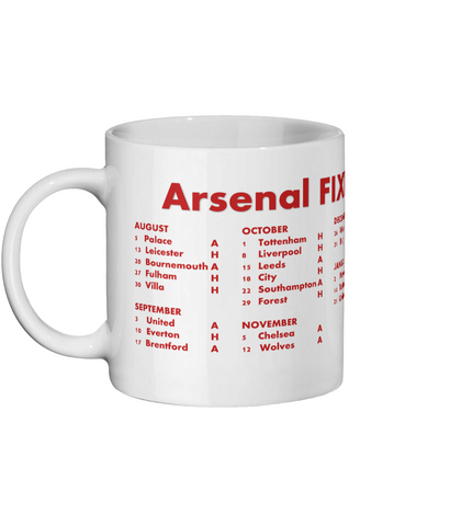 Arsenal FC Fixtures 2022/23 Mug