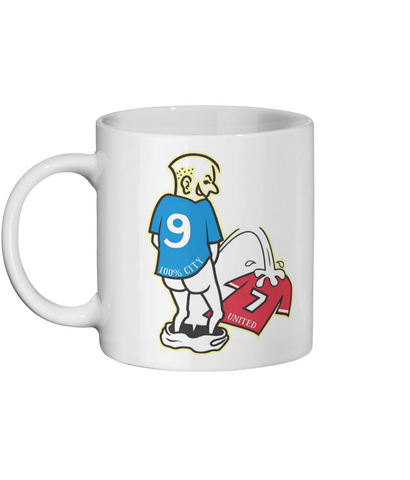 Man City Peeing on Man United Mug