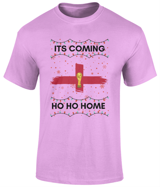 England Football - Its Coming Ho Ho Home Christmas Xmas T-shirt