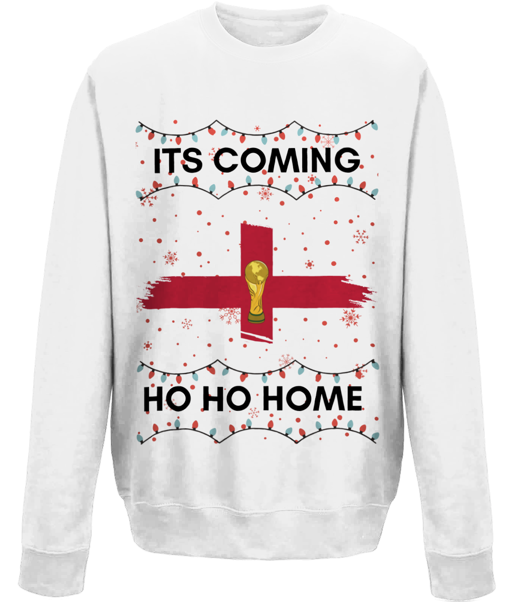 England Football - Its Coming Ho Ho Home Christmas Xmas Jumper Sweatshirt