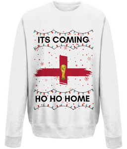 England Football - Its Coming Ho Ho Home Christmas Xmas Jumper Sweatshirt