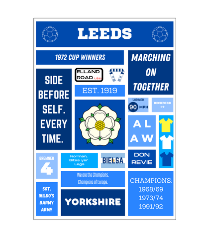 Leeds United Through the Years Poster Print