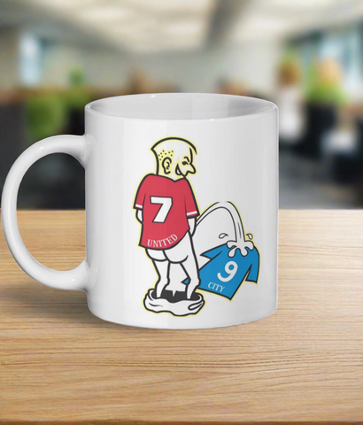 Manchester United Peeing on Man City Mug